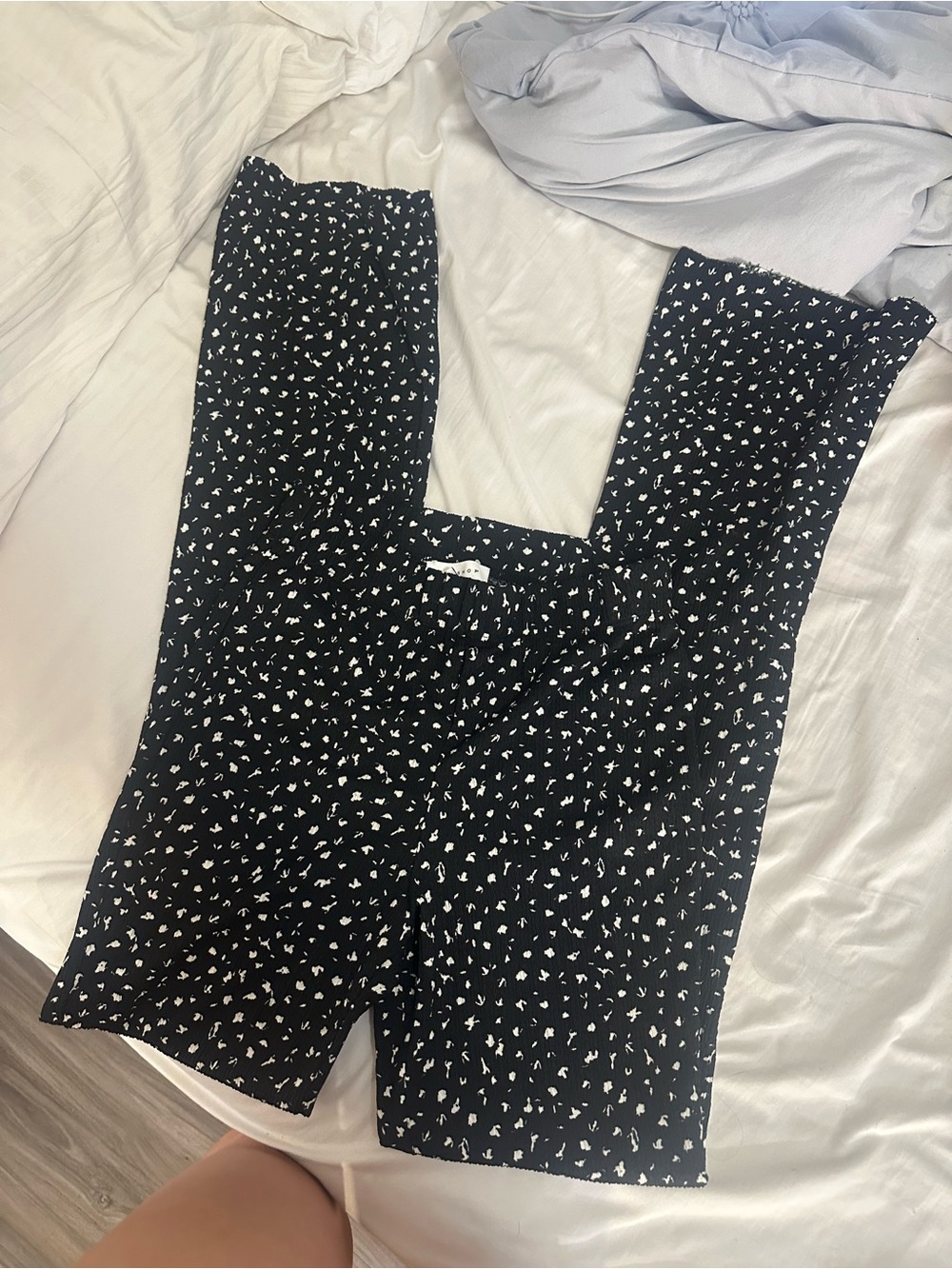 Topshop Black Floral Boot Cut Pants